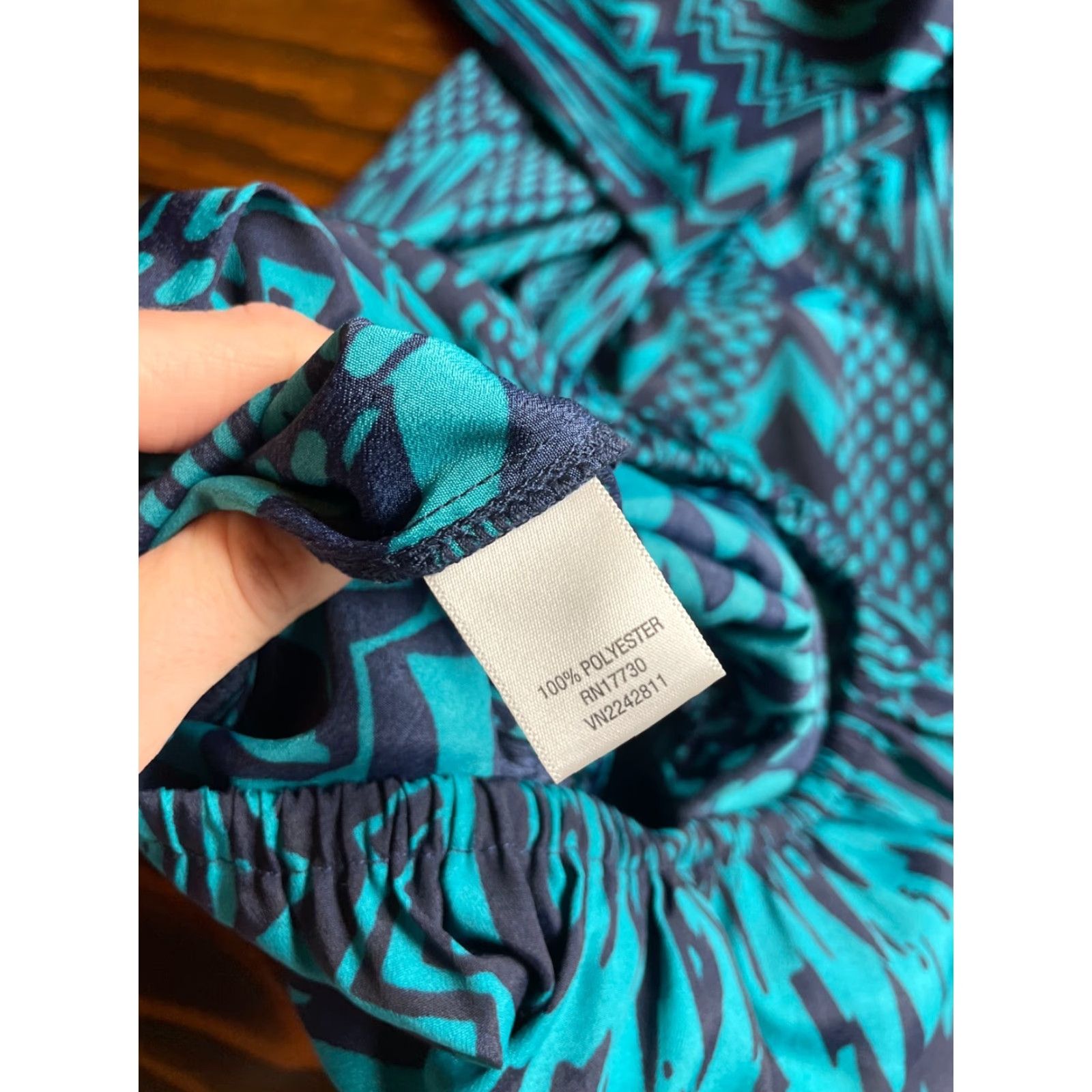 Vintage Xhilaration Romper Dress Size S Navy Blue Turquoise Aztec Zipzag Polka Dots Women One-Piece Sleeveless Size S / US 4 / IT 40 - 8 Thumbnail