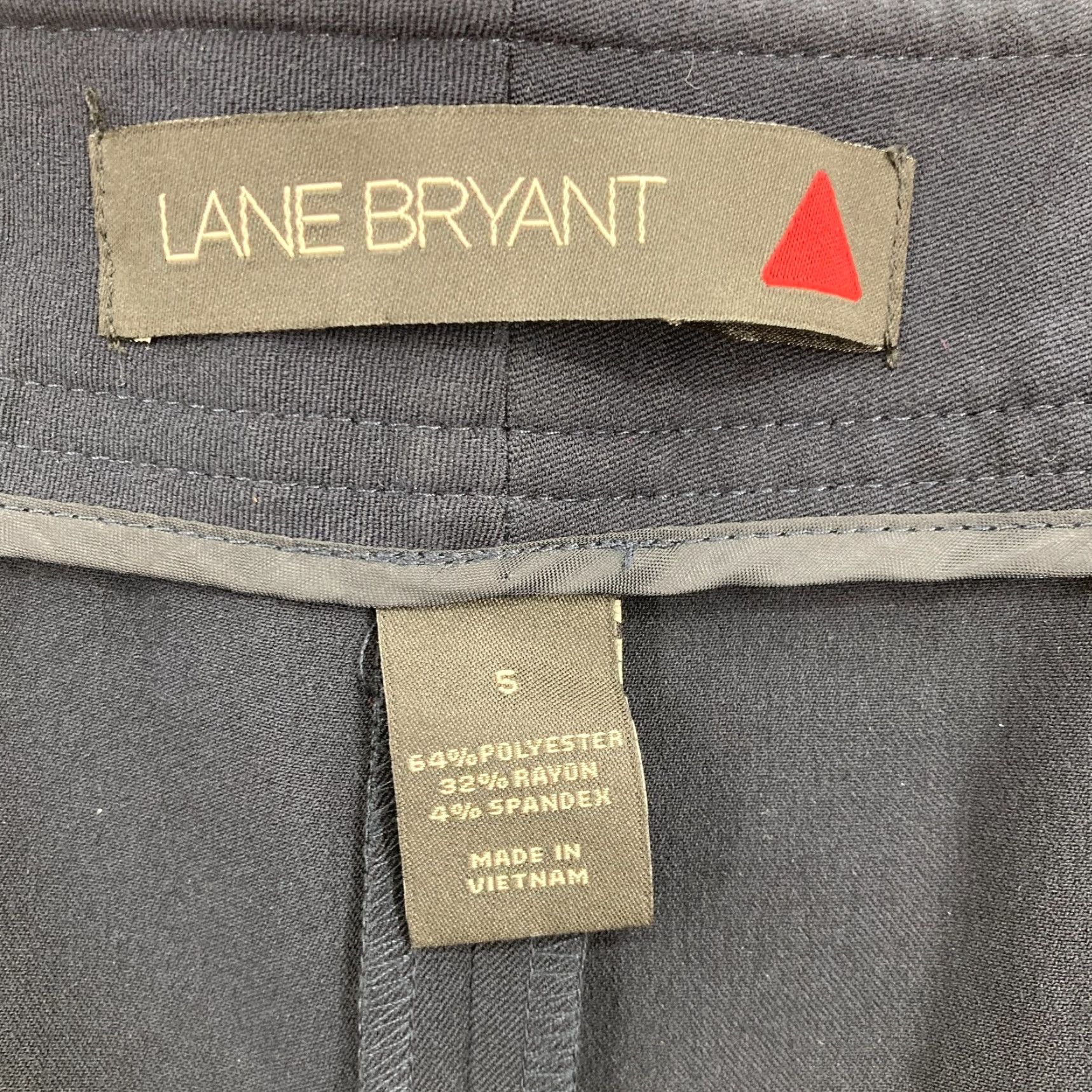 Vintage Lane Bryant Houston Trouser Women's Plus 30/32 Blue Stretch Curvy Fit Pants Flat Front Pockets Workwear Casual Chic Size 30" / US 8 / IT 44 - 7 Thumbnail