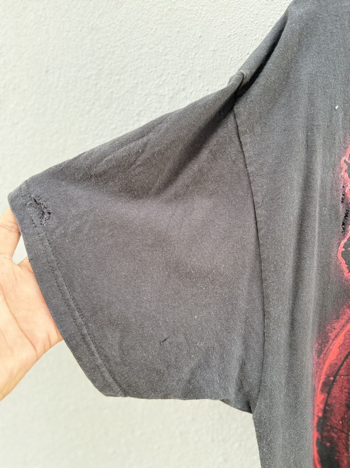 Band Tees Thrashed Y2K Slipknot Lineup Distressed Sun Faded Grunge T Size US XL / EU 56 / 4 - 10 Thumbnail