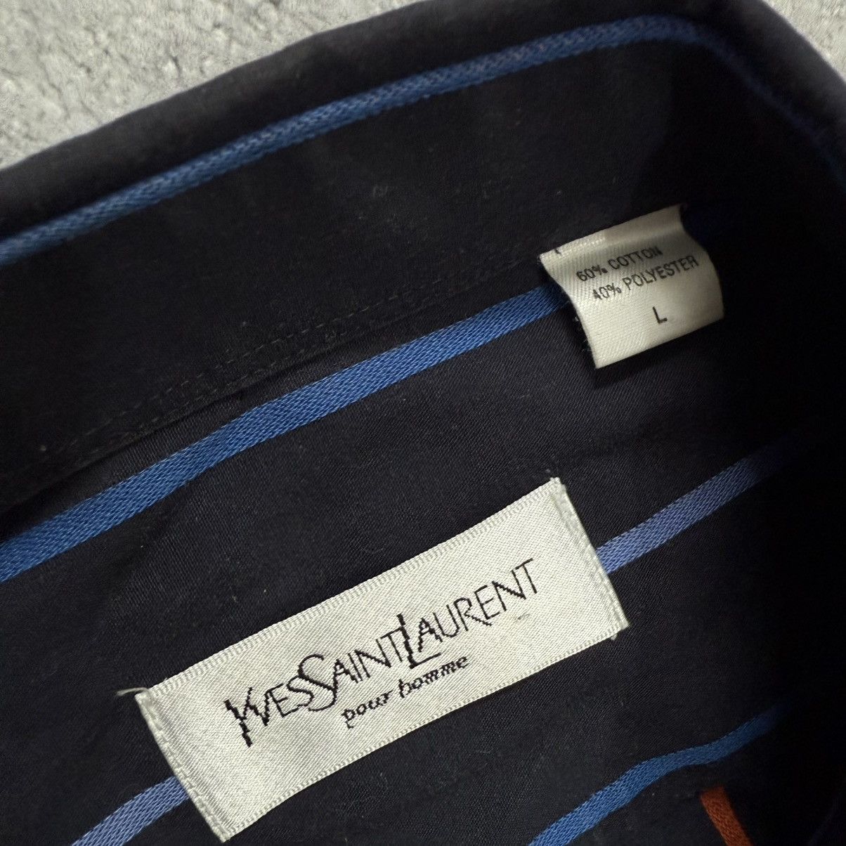 Yves Saint Laurent Summer YSL Yves Saint Laurent Stripped Shirt Button Up Size US L / EU 52-54 / 3 - 4 Thumbnail