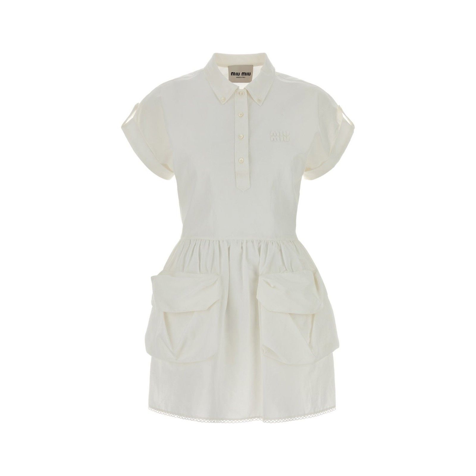 MIU MIU White Cotton Blend Dress New & Authentic (Women's si
