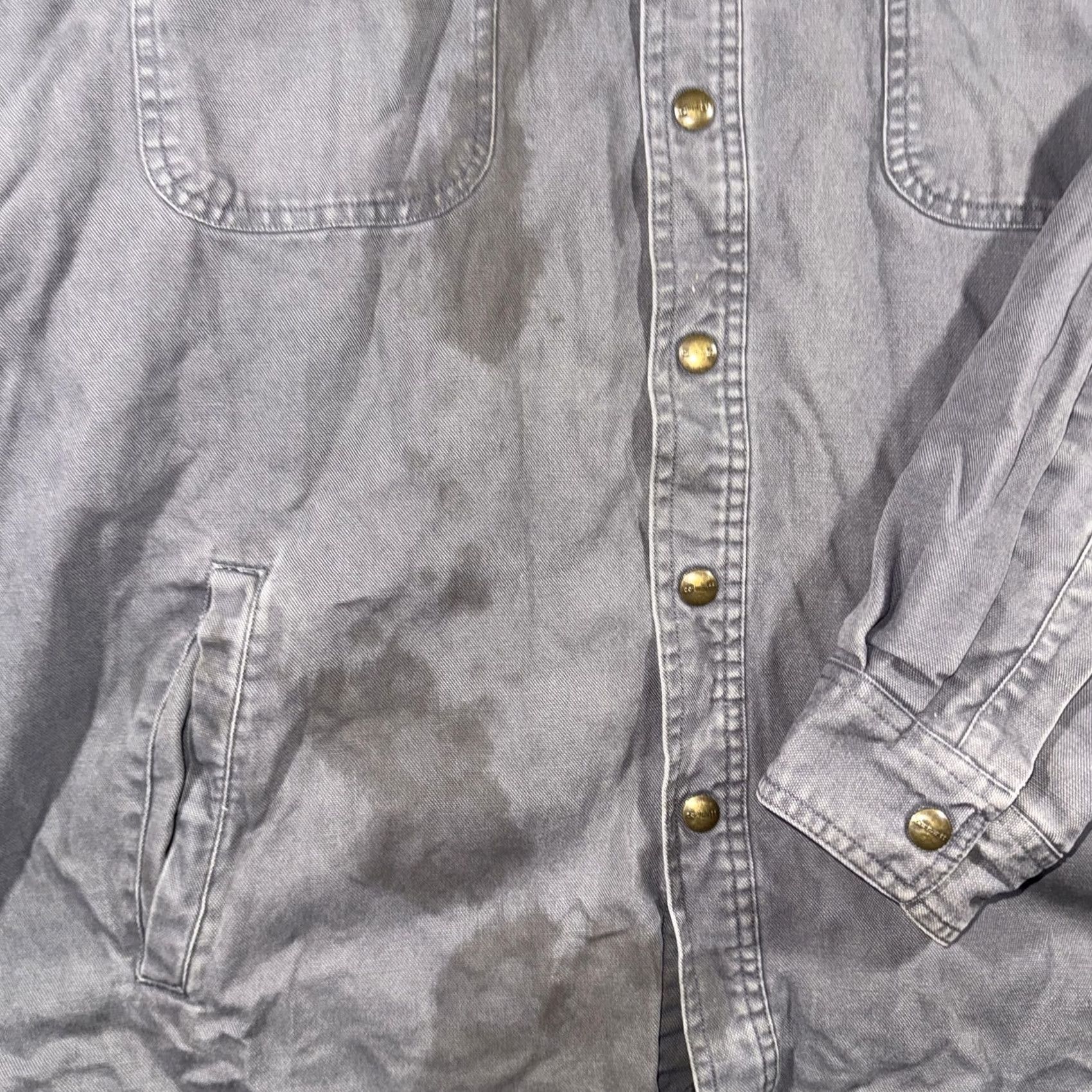 Carhartt Carhartt Jacket Mens XL Gray Canvas Snap Front Plaid Lined Workwear Shacket Size US XL / EU 56 / 4 - 5 Thumbnail