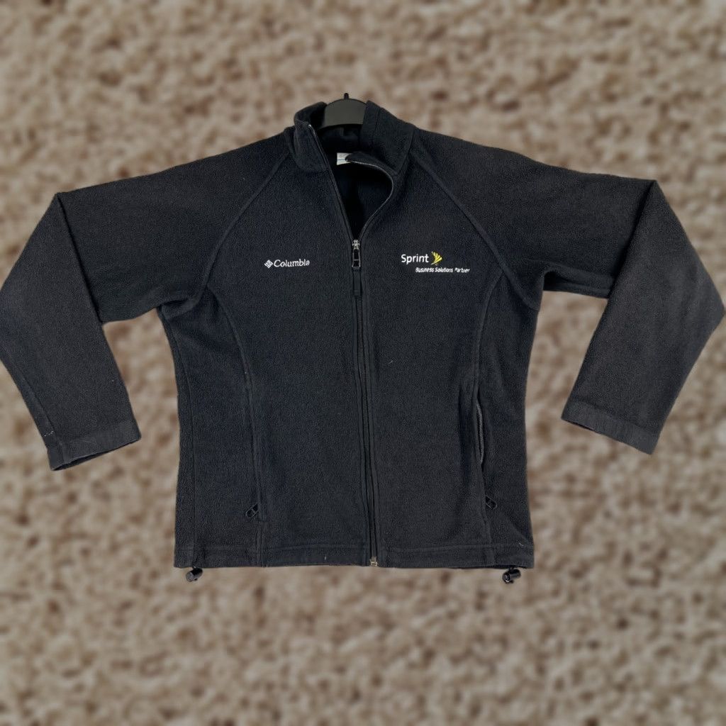 Vintage Columbia Womens Small Black Full Zip Fleece Jacket Polyester Mock Neck Outdoor Casual Men/Women Size S / US 4 / IT 40 - 1 Thumbnail