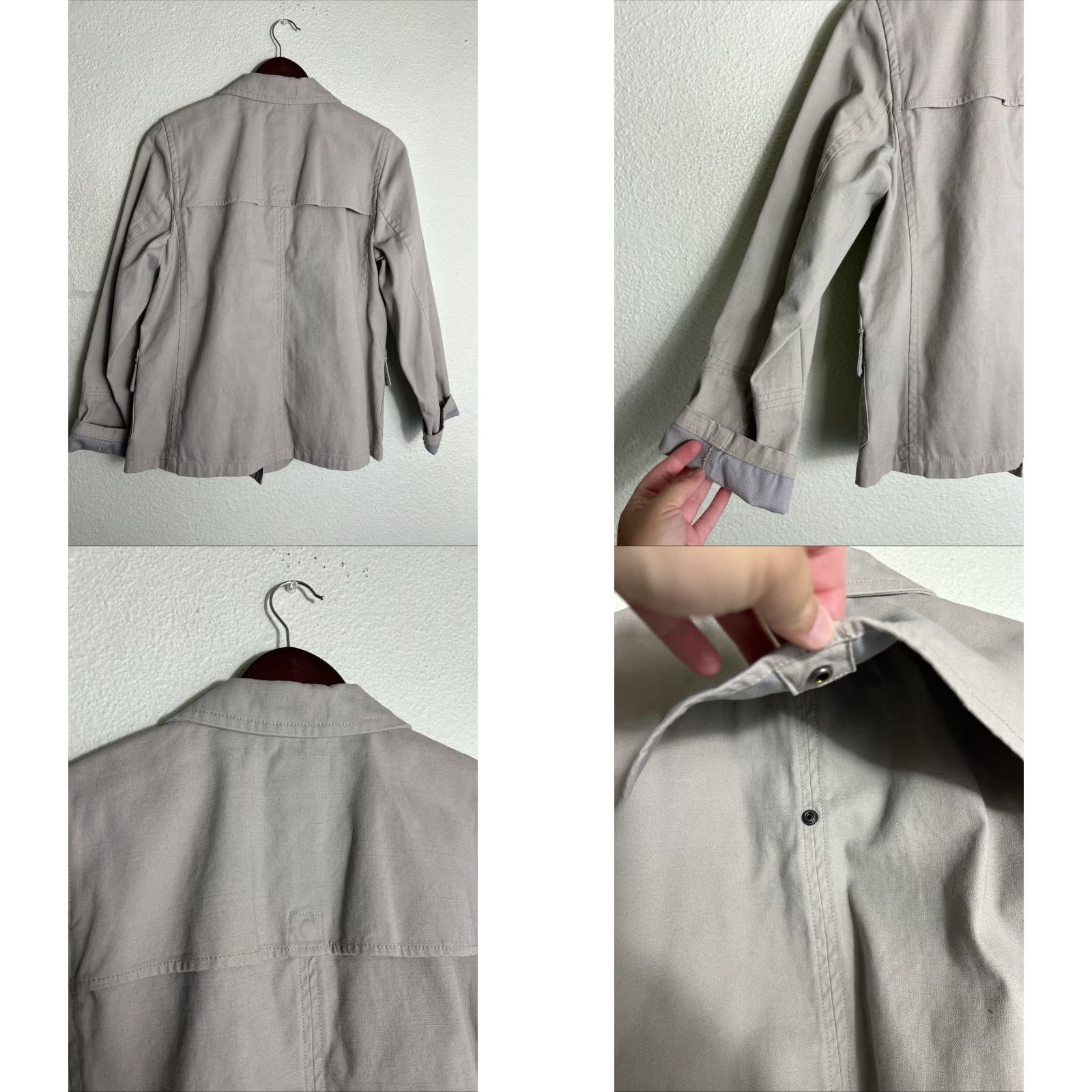 J.Crew J.CREW Women’s Small Beige Canvas Cotton Field Jacket Hunting Button Up Pockets Military Jacket Women S Beige Canvas Pockets Size S / US 4 / IT 40 - 9 Thumbnail