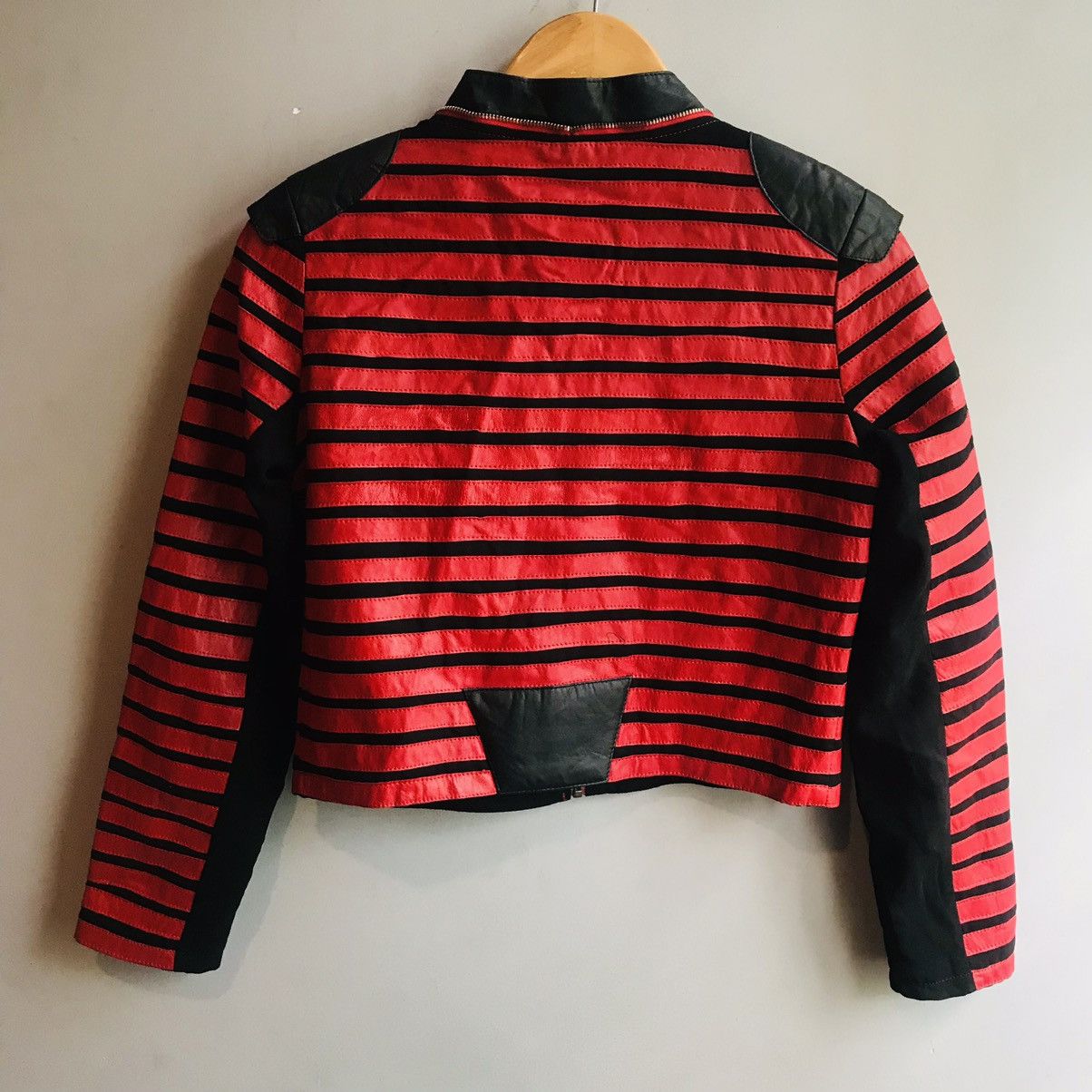 If Six Was Nine × Japanese Brand Japanese Horizontal Strips Leather Jacket Size M / US 6-8 / IT 42-44 - 8 Thumbnail
