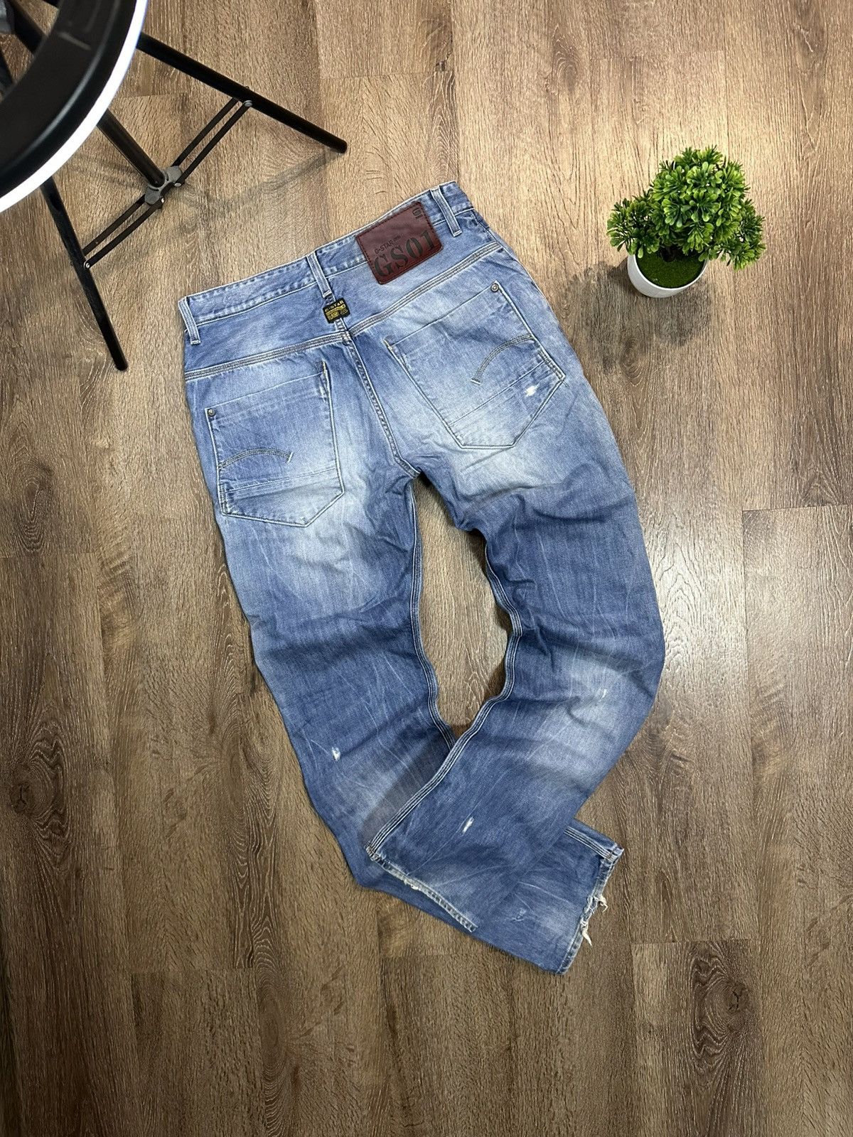 G-Star G-Star Raw Jeans With Scuffs Avant-Garde Style Size US 33 - 1 Thumbnail