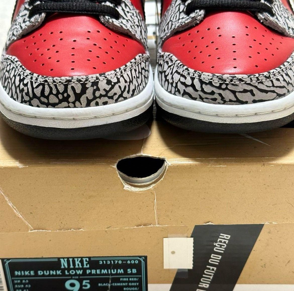 Nike × Supreme 2012 Nike Dunk SB Low Supreme Red Cement (2012) Size US 9.5 / EU 42-43 - 9 Thumbnail