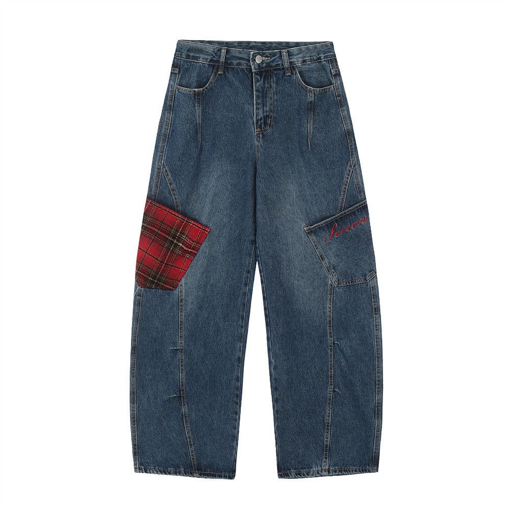 Japanese Brand × Jean Men's loose workwear stitching straight cutaway jeans Size US 32 / EU 48 - 1 Thumbnail