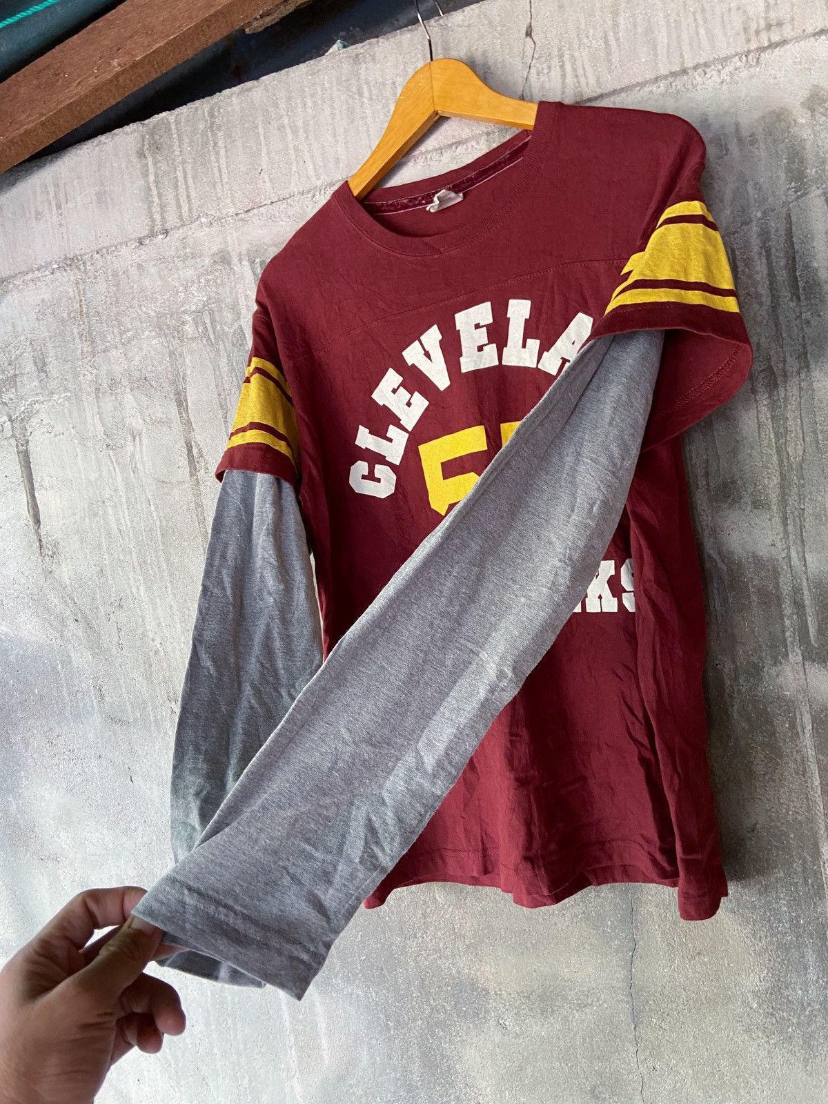Japanese Brand DOUBLE LAYER CLEVELAND 55 BALLPARKS LONG SLEEVE Size US L / EU 52-54 / 3 - 4 Thumbnail