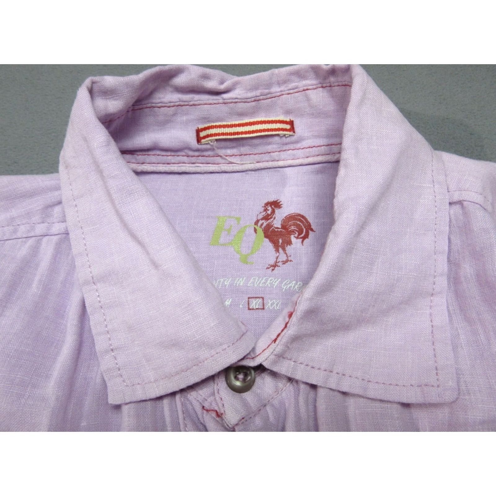 Logo 7 EQ Shirt Mens XL Purple Linen Integrity Every Garment Embroidered Logo Button Size US XL / EU 56 / 4 - 6 Thumbnail