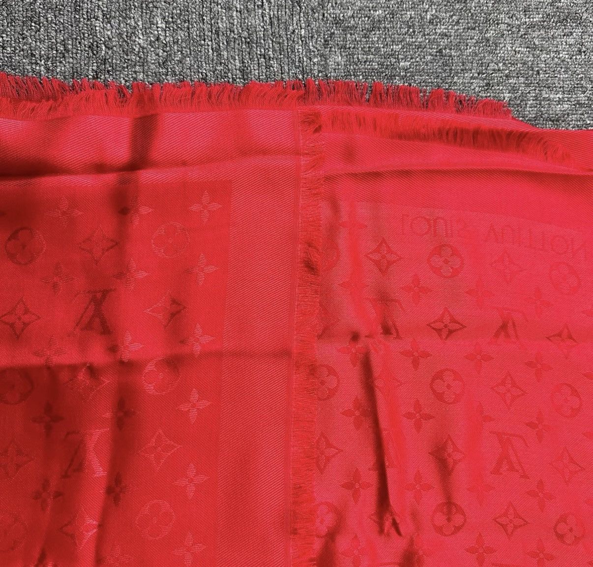 Louis Vuitton Louis Vuitton LV Mulberry Silk Large Square Scarf Shawl K12 Size ONE SIZE - 3 Thumbnail
