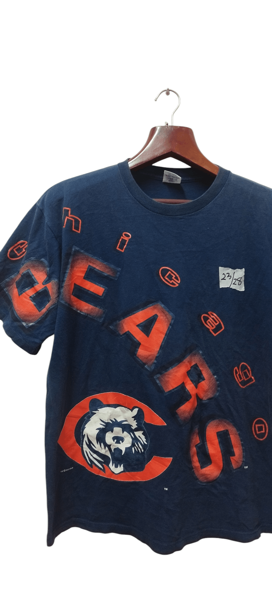 NFL × Vintage Vtg 90's NFL Chicago Bear Overprint T-shirt Size US XL / EU 56 / 4 - 2 Thumbnail