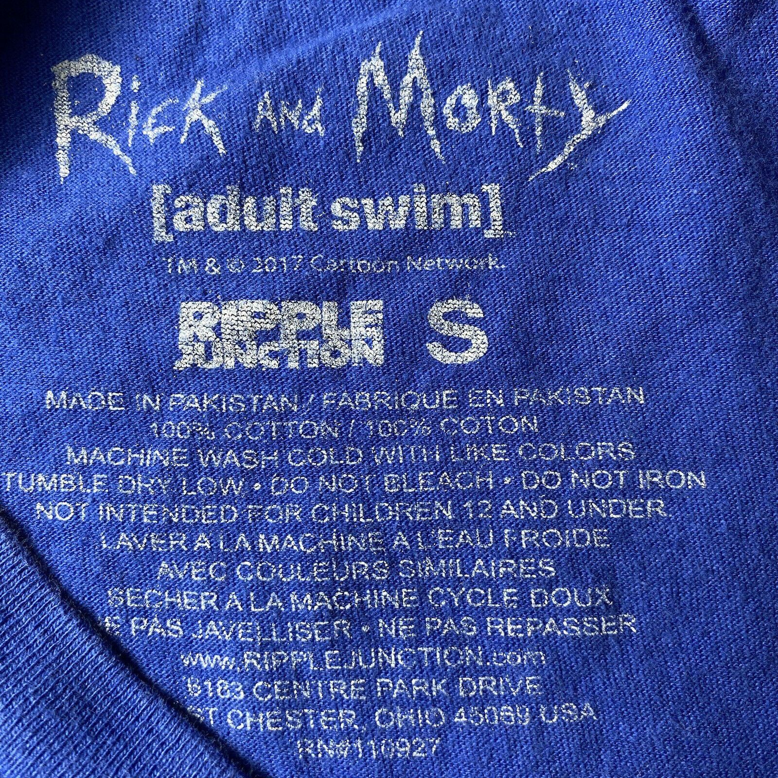 Other Rick & Morty Small Blue Adult Swim Cartoon Graphic T Shirt Size US S / EU 44-46 / 1 - 8 Thumbnail