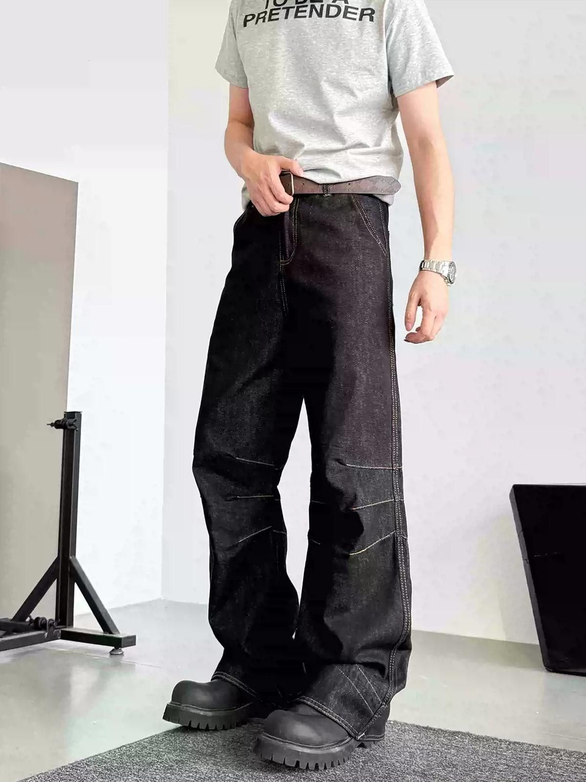 Other Black Loose Wide-Leg Jeans Size US 32 / EU 48 - 2 Thumbnail