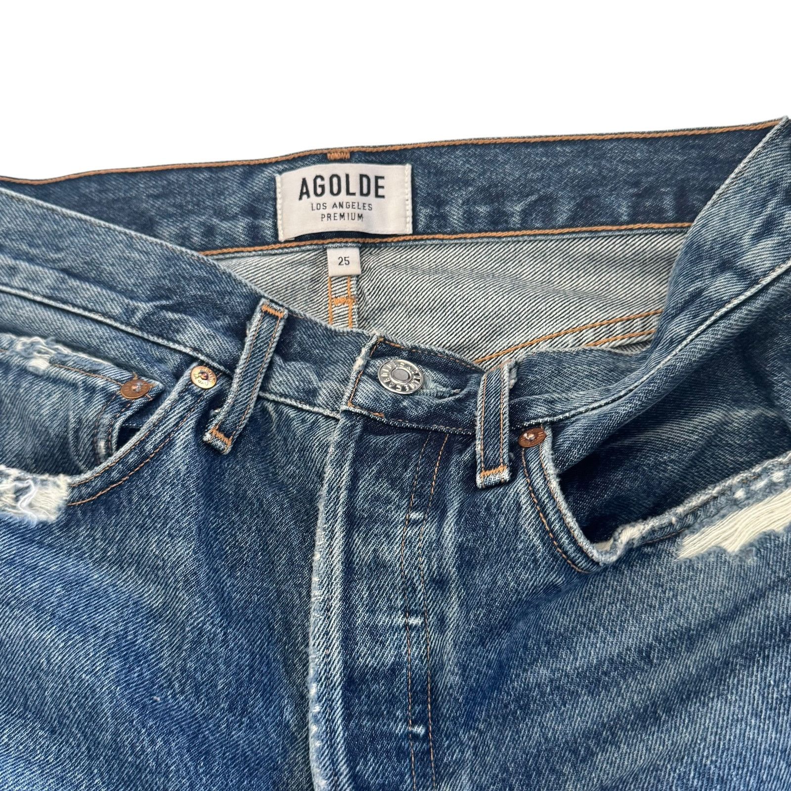 Agolde AGOLDE 90s High Rise Loose Fit Jean Psych Wash Size 25" / US 0 / IT 36 - 4 Thumbnail