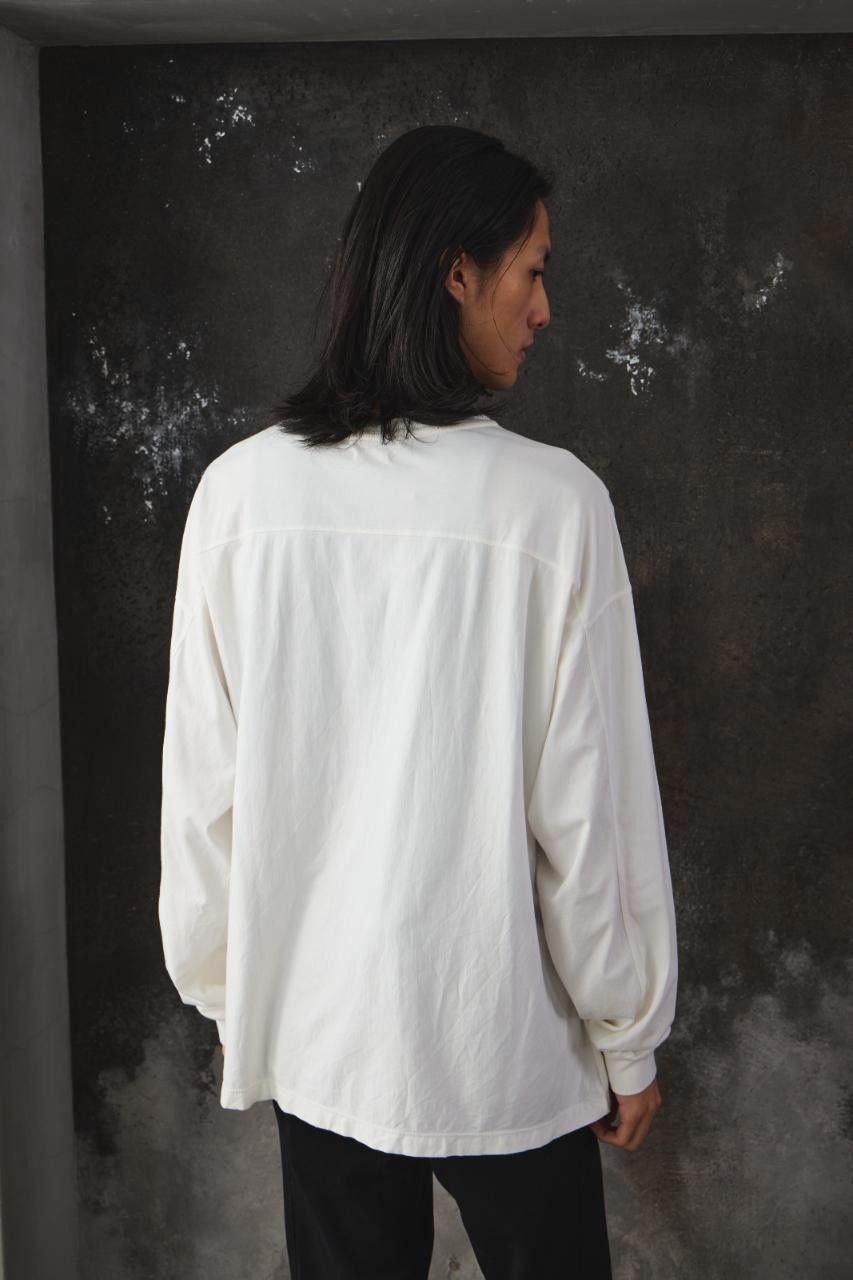 YOKE YOKE Cotton Long Sleeve T-Shirt Off White Size US L / EU 52-54 / 3 - 3 Thumbnail