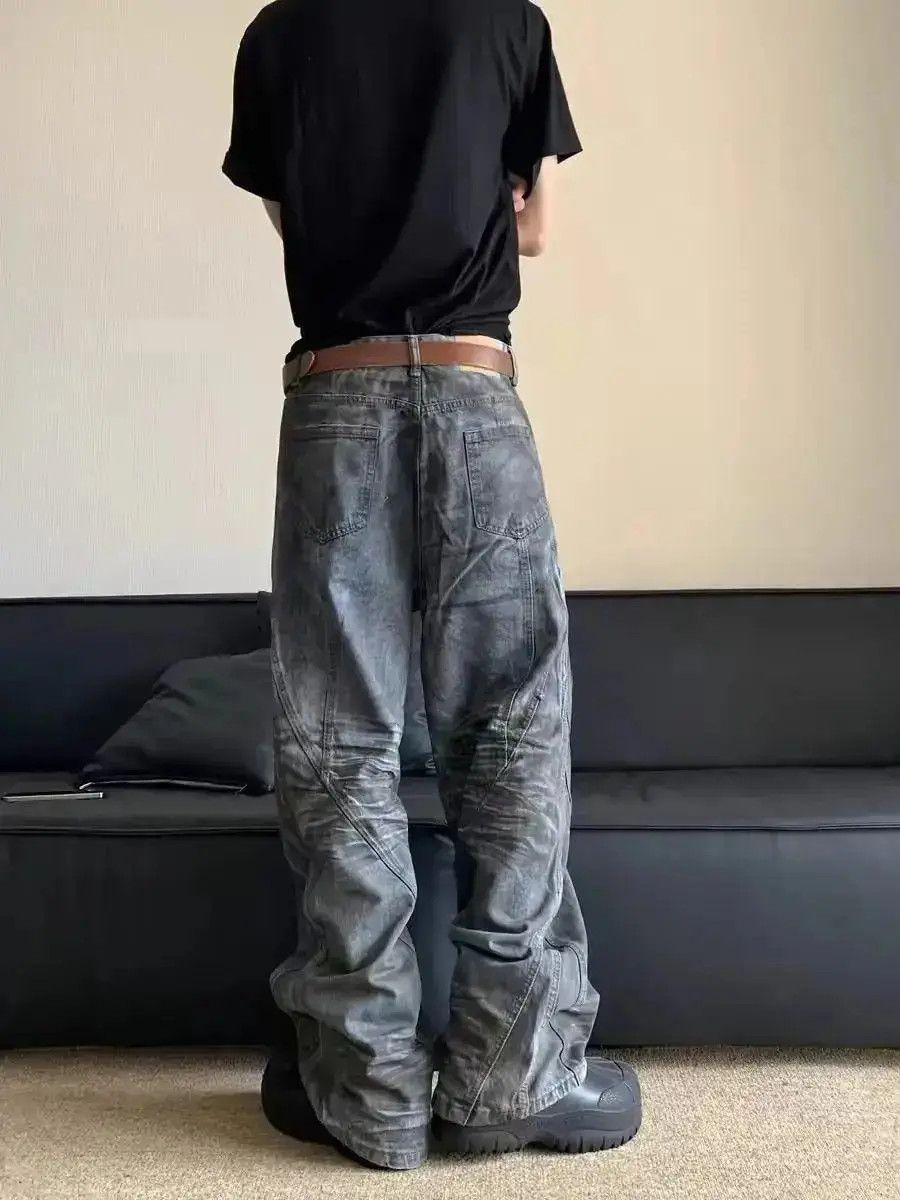 Japanese Brand Vintage dirty dye baggy street hip hop y2k jeans Size US 32 / EU 48 - 3 Thumbnail