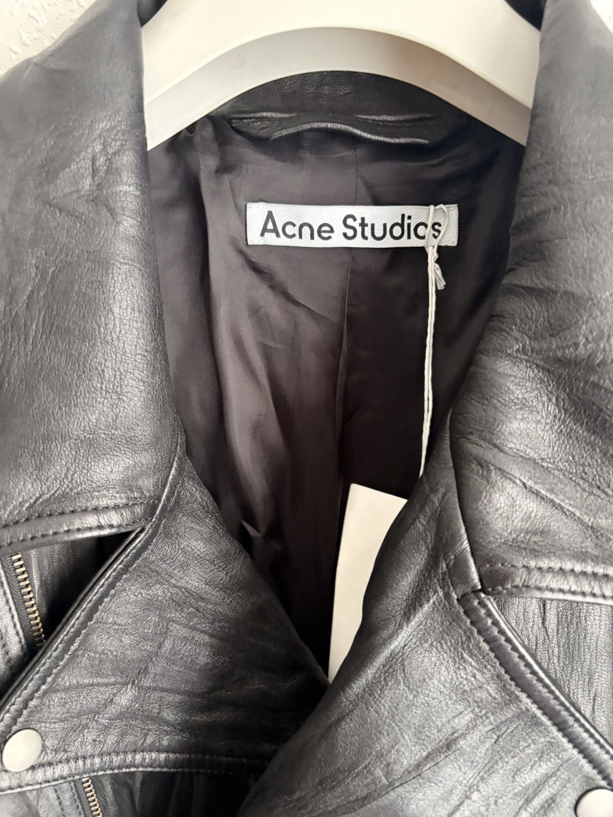 Acne Studios Acne Studios Crinkled leather biker jacket Size US M / EU 48-50 / 2 - 2 Thumbnail