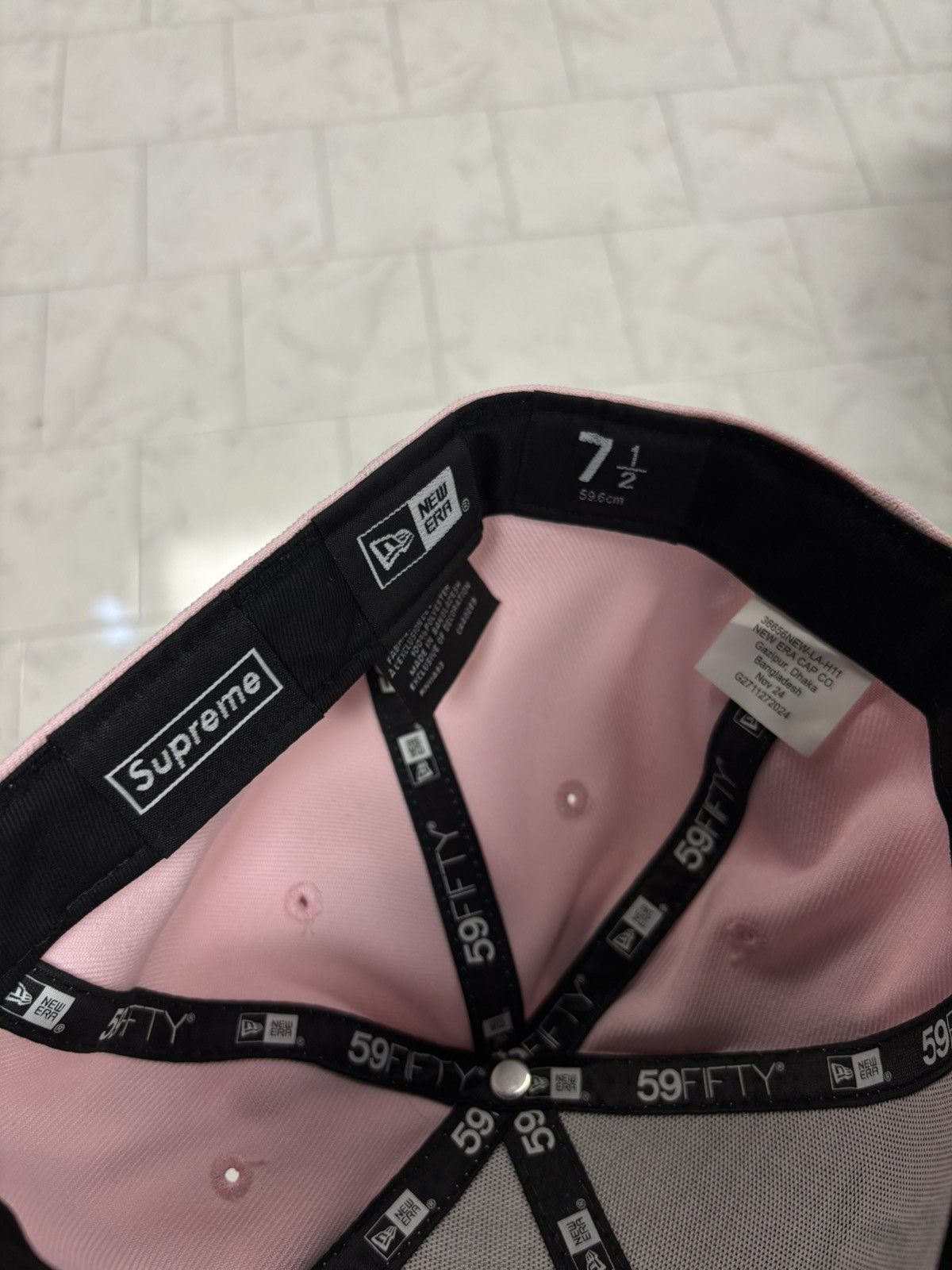 Supreme Size 7 1/2 Supreme Skeleton Bones Pink New Era Fitted Hat Size ONE SIZE - 5 Thumbnail