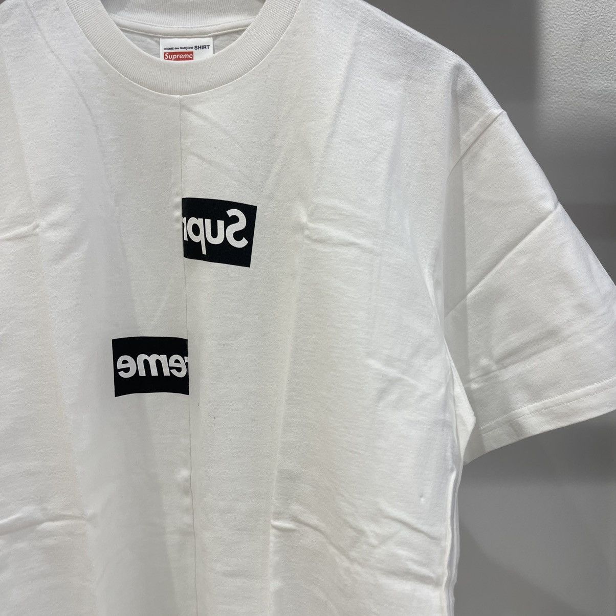 Comme des Garcons × Supreme Supreme Comme des Garcons SHIRT Split Box Logo Tee White Size US L / EU 52-54 / 3 - 2 Thumbnail