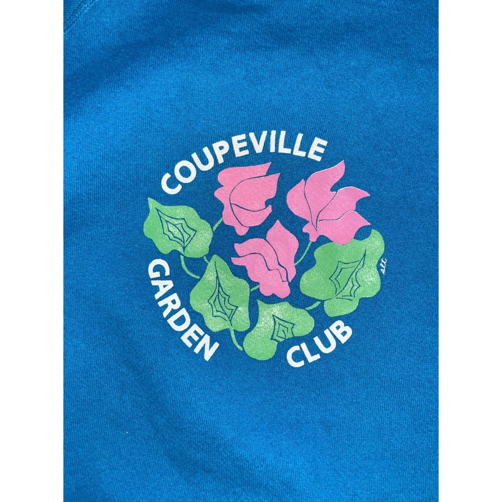 Hanes VINTAGE Hanes Sweatshirt Crewneck XL Turquoise Coupville Garden Club Mens Size US XL / EU 56 / 4 - 2 Thumbnail