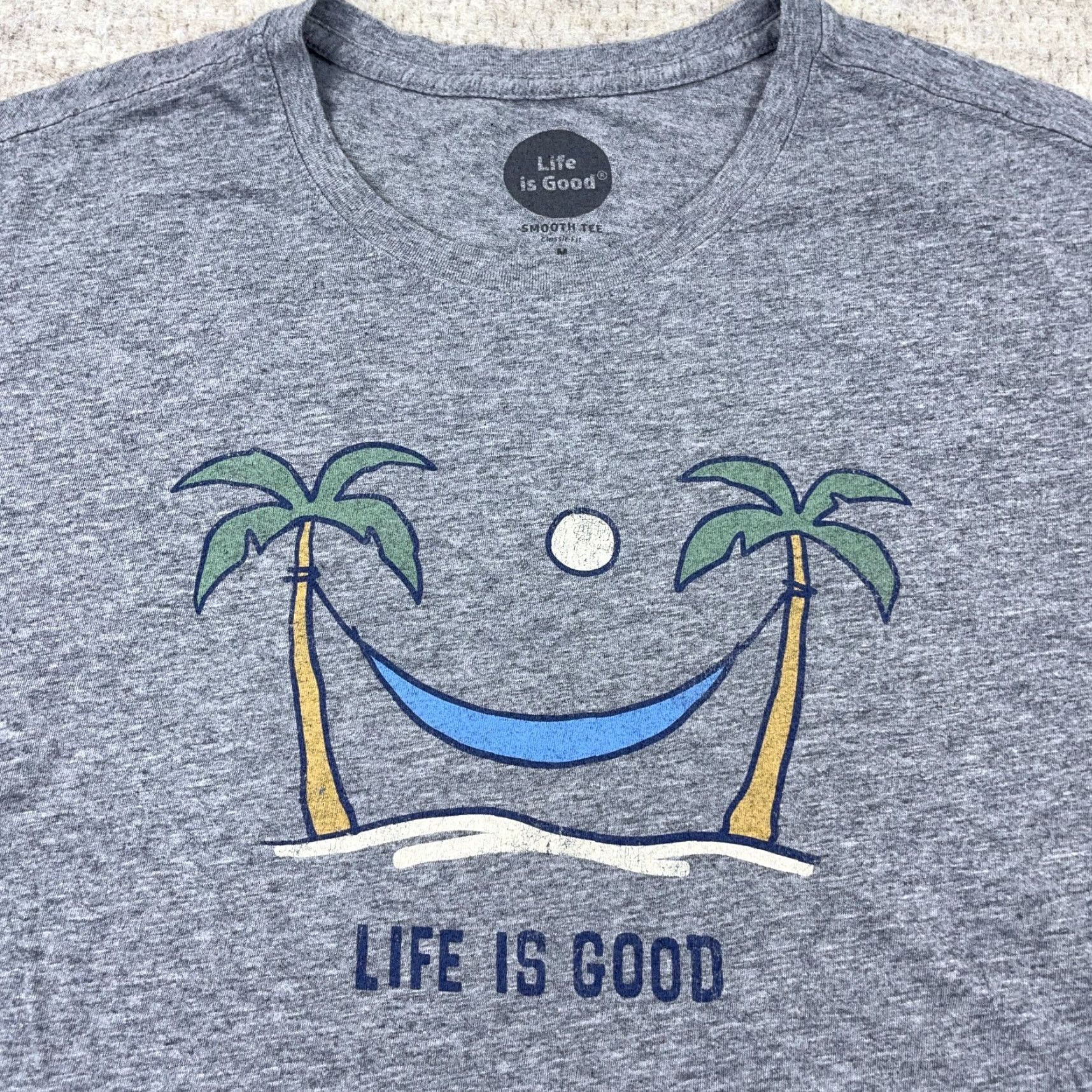 Life is Good Life is Good Gray Smooth Tee Shirt Women Medium Graphic Print Casual Beach Palm Tree Classic Size M / US 6-8 / IT 42-44 - 2 Thumbnail