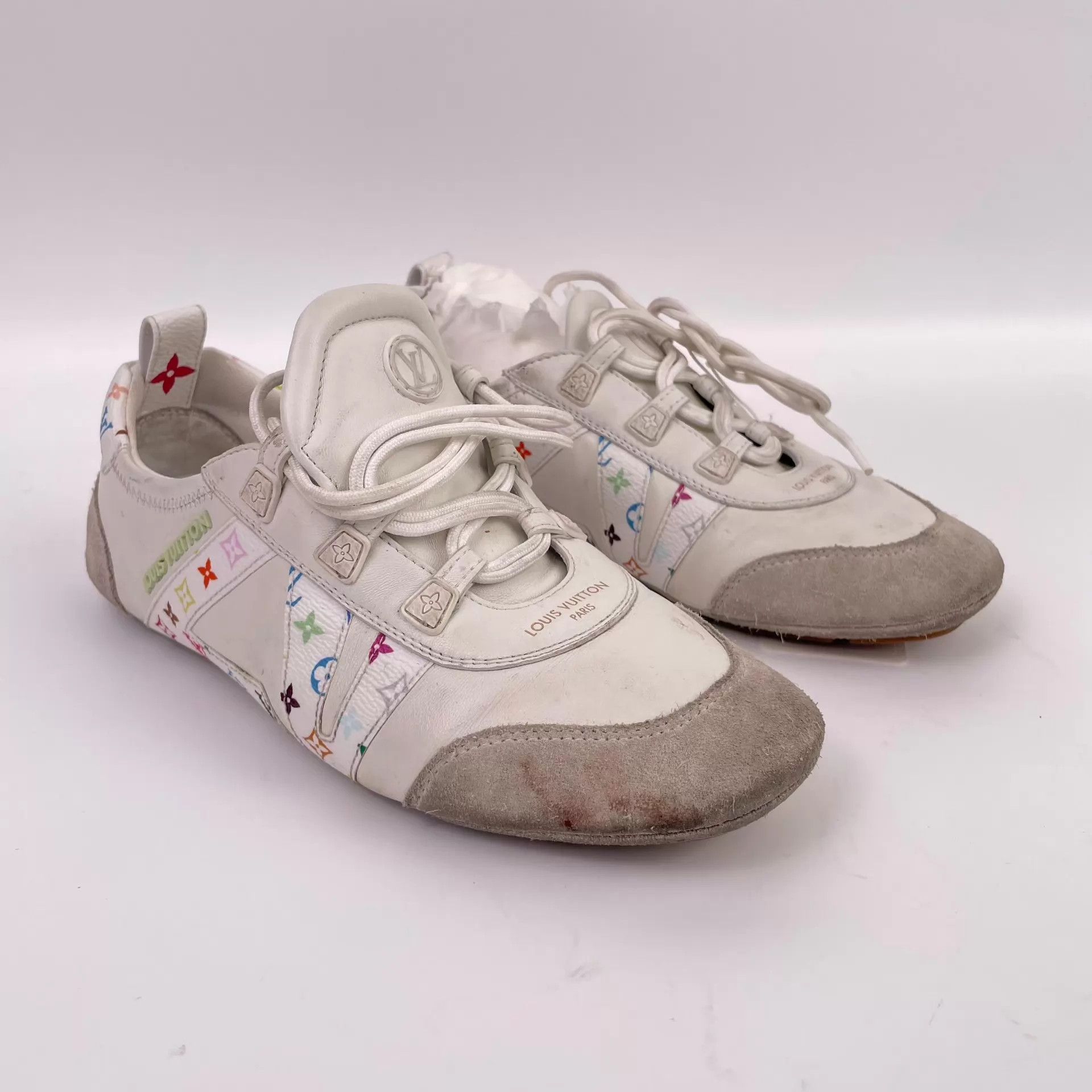 Louis Vuitton LV x Murakami Women's White Tricolor Shoes Size 38 Size US 7.5 / IT 37.5 - 1 Thumbnail