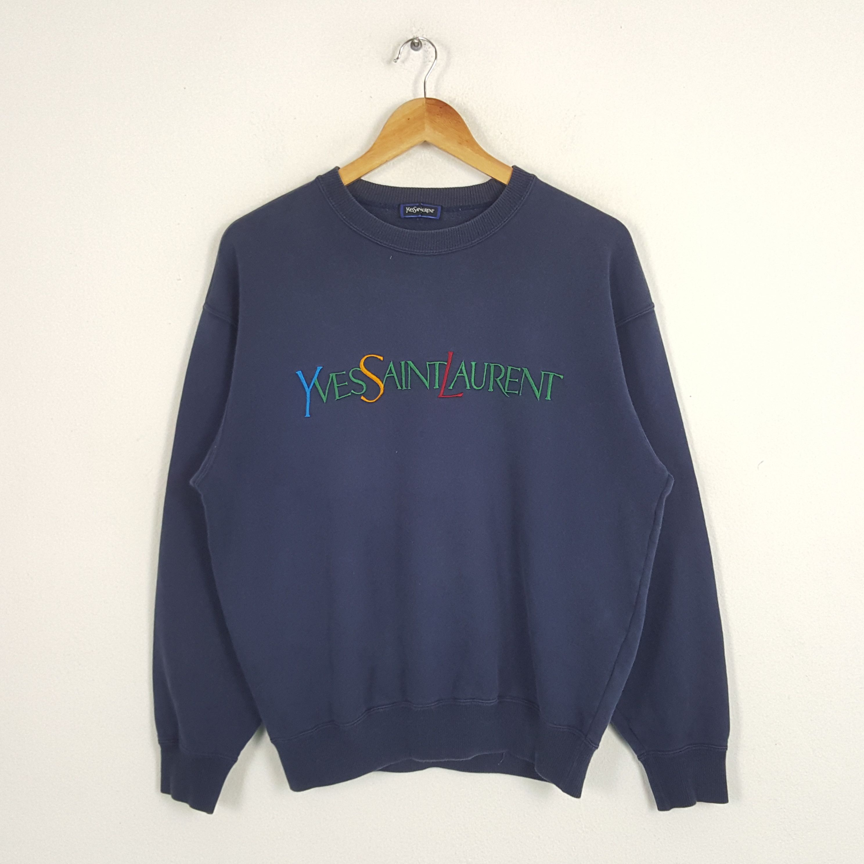 Yves Saint Laurent Vintage Yves Saint Laurent Designer Embroidery Sweatshirt Size US M / EU 48-50 / 2 - 1 Thumbnail