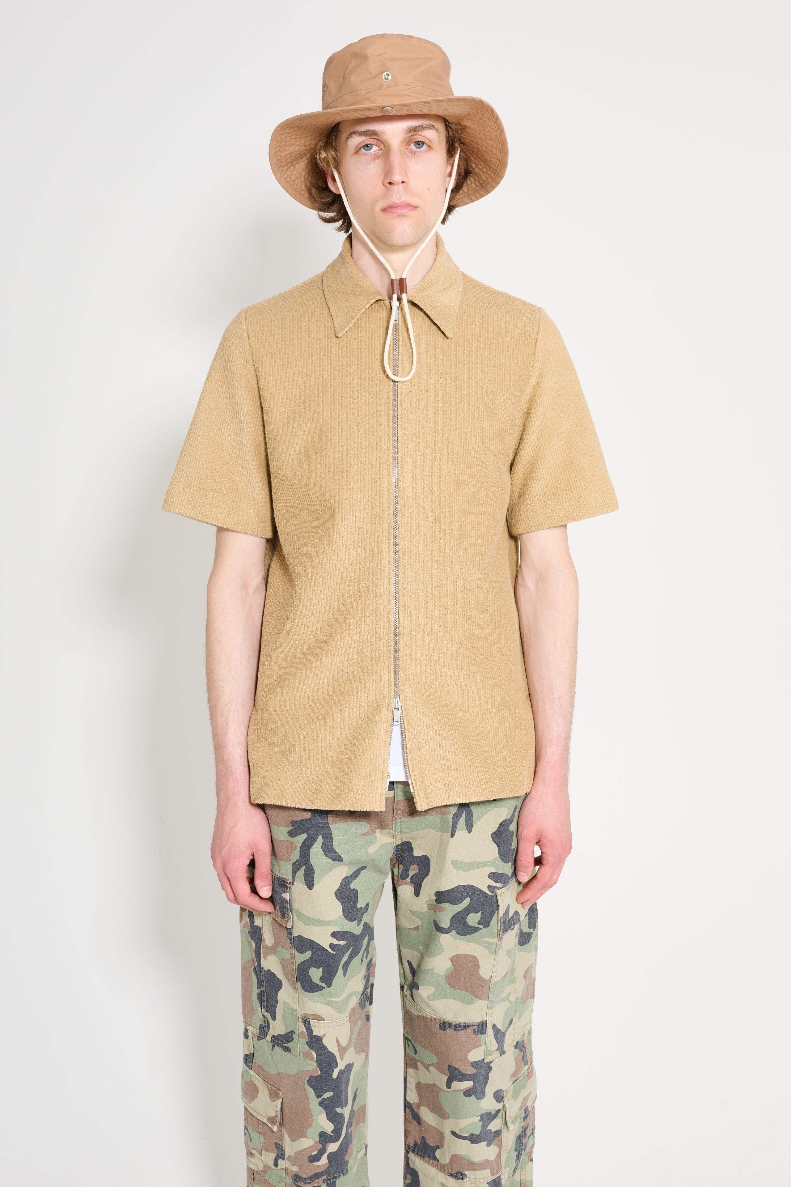 Jil Sander o1w1db10825 Zip Shirt in Beige Size US M / EU 48-50 / 2 - 1 Thumbnail