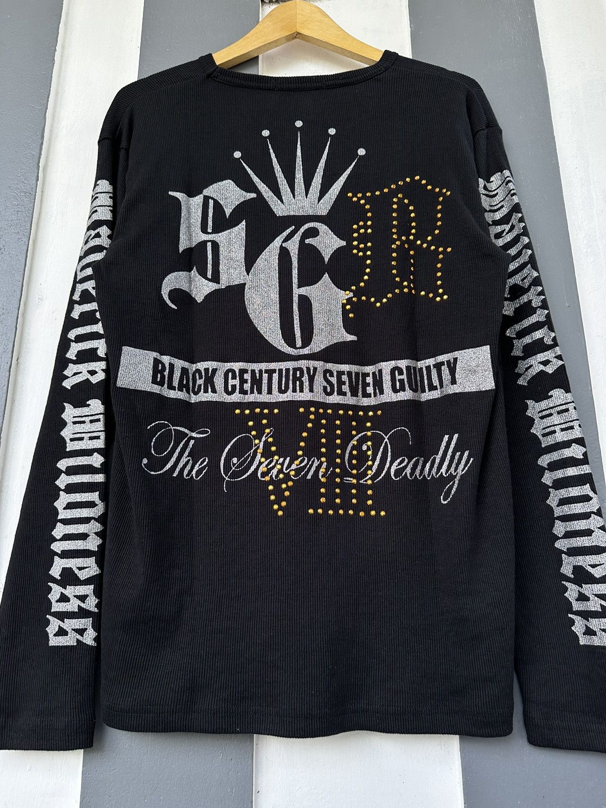 20471120 JAPANESE SICK PRIMAL POINT GLITTER POEM GOTHIC LGB STYLE Size US L / EU 52-54 / 3 - 2 Thumbnail