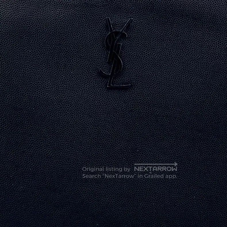 Saint Laurent Paris Saint Laurent Paris Black Leather Logo Zipper Closure Hand Size ONE SIZE - 7 Thumbnail