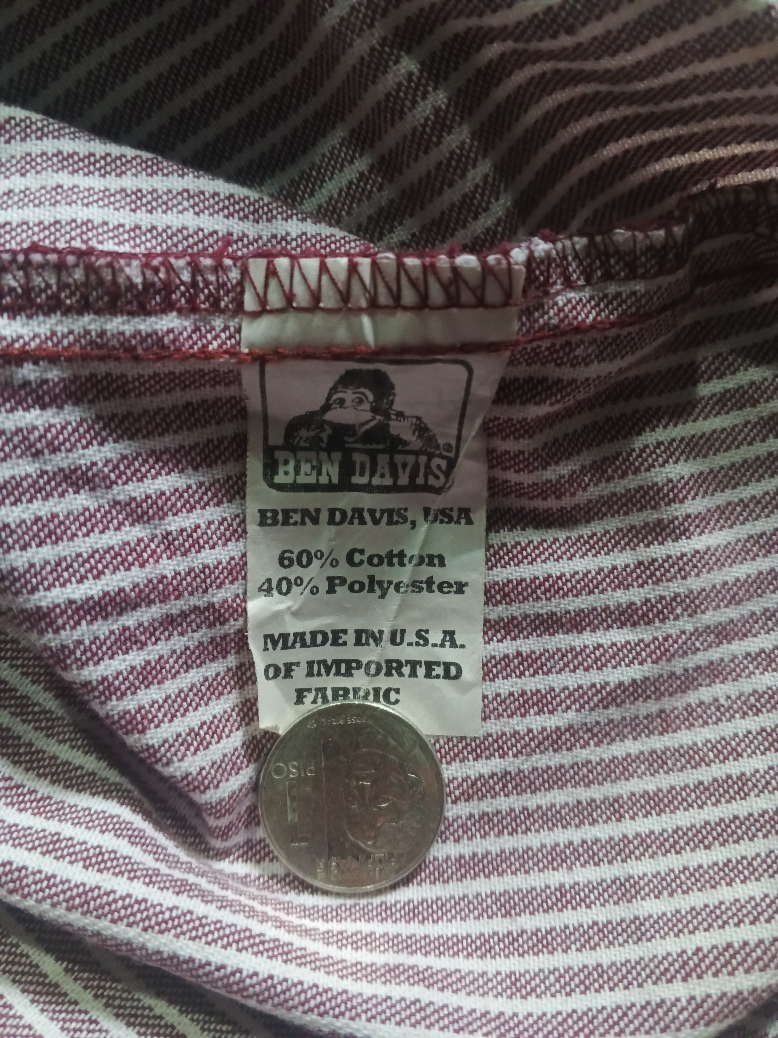 Ben Davis × Vintage Vintage 90s Ben Davis quarter zip stripe polo Size US XL / EU 56 / 4 - 5 Thumbnail