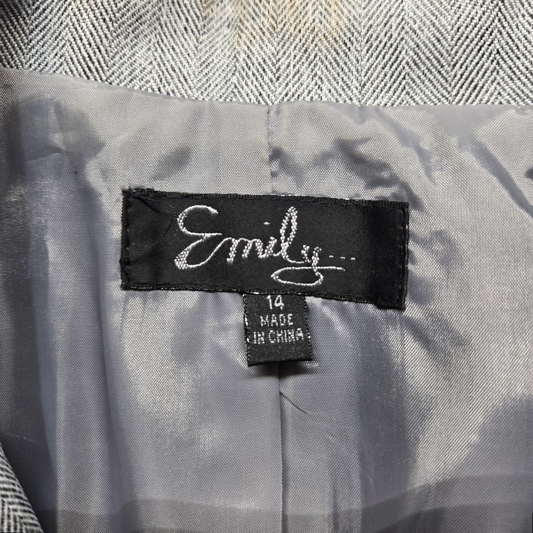 Vintage Emily Blazer Jacket Coat Gray Lining One Button Closure Adult Women's 14 Blazer Size XL / US 12-14 / IT 48-50 - 2 Thumbnail