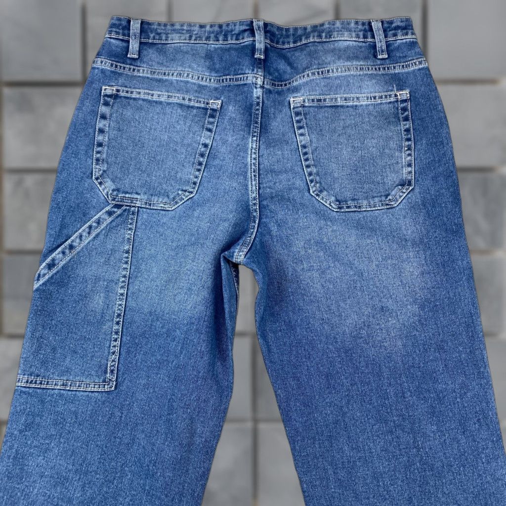 Essentials Amazon Jeans Mens 33X30 Blue Straight Leg Pockets Slim Stretch 5-Pocket Denim Regular Belt Loops 5 Size US 33 - 1 Thumbnail