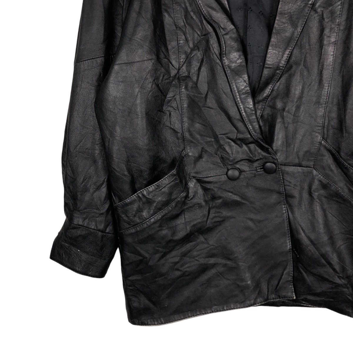 Japanese Brand × Vintage 📌Vintage Unknown Brand Biker Leather Jacket Issey Miyake Size US S / EU 44-46 / 1 - 5 Thumbnail