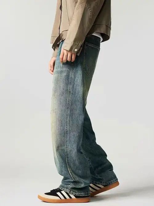 VIBE Vintage Street Hip Hop Washed Faded Casual Jeans Size US 36 / EU 52 - 4 Thumbnail