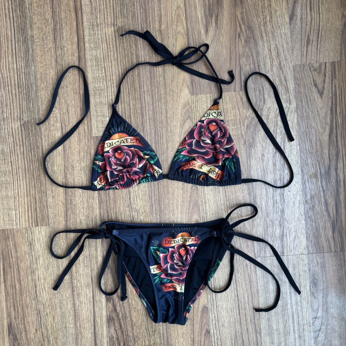 🐟🦋🩵 Vintage Y2K ED HARDY Koi Fish Bedazzled Bikini | Depop