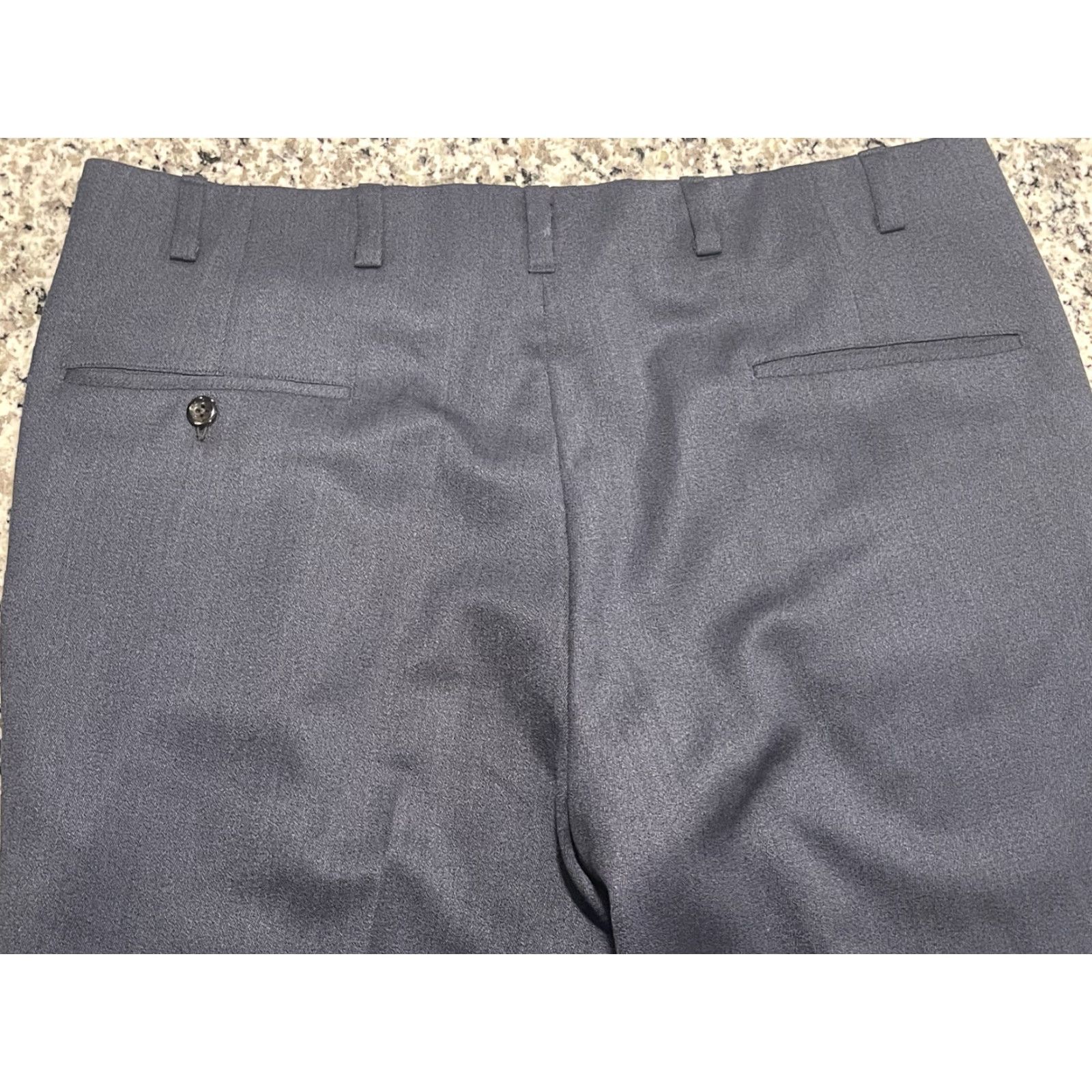 Vintage Oxxford Clothes Dress Pants Man Gray Dress Pants 38x26 Grayish Blue Solid Mens Pants 38 26 Inseam Regular Style: Dress Pants Size US 38 / EU 54 - 5 Thumbnail