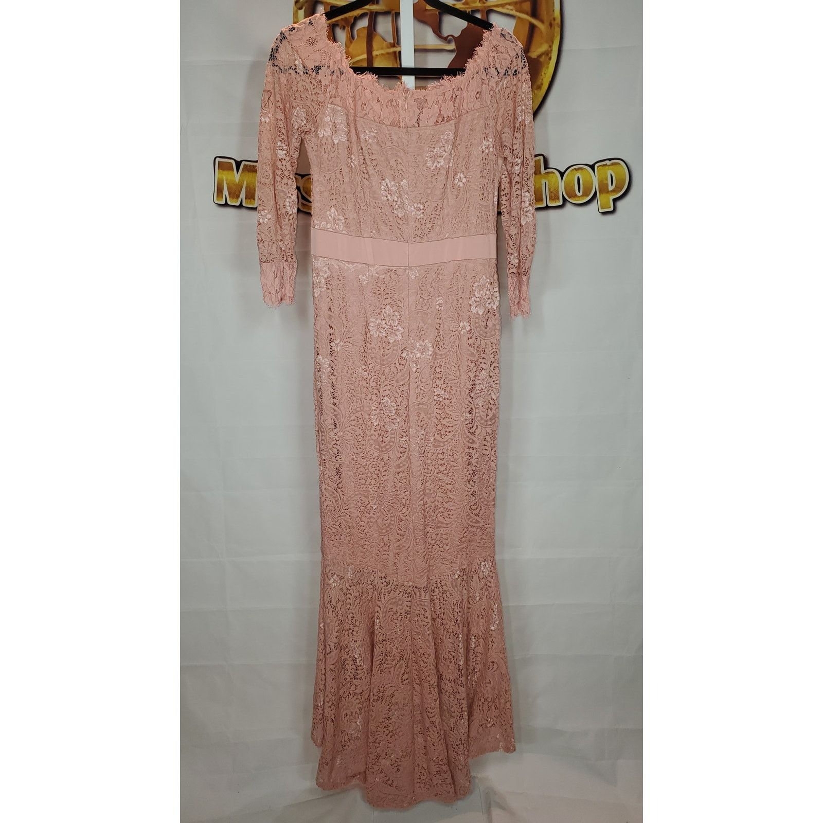Other Blush Pink Lace Off Shoulder High Low Gown w/ Train Size XL Size XL / US 12-14 / IT 48-50 - 3 Thumbnail