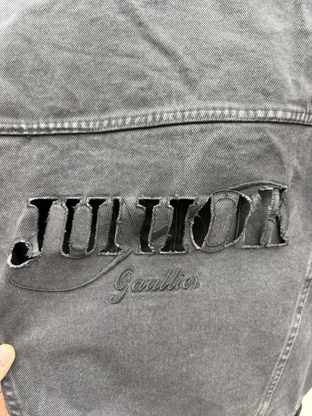Jean Paul Gaultier × Vintage Archive 80s Jean Paul Gaultier Junior Back Logo Denim Jacket Size US M / EU 48-50 / 2 - 3 Thumbnail