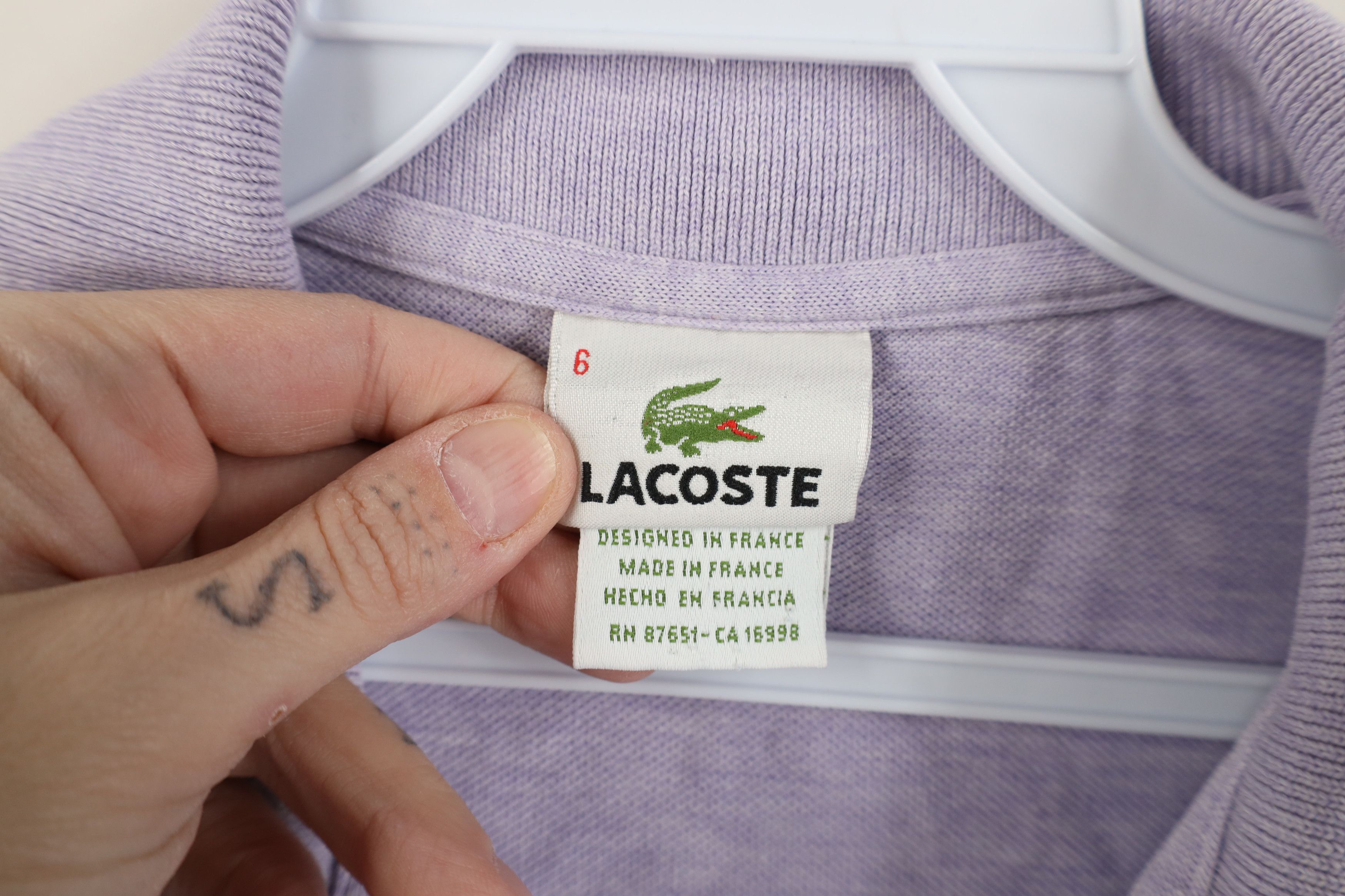 Lacoste Vintage Lacoste Croc Logo Knit Collared Polo Shirt Purple Size US L / EU 52-54 / 3 - 6 Thumbnail