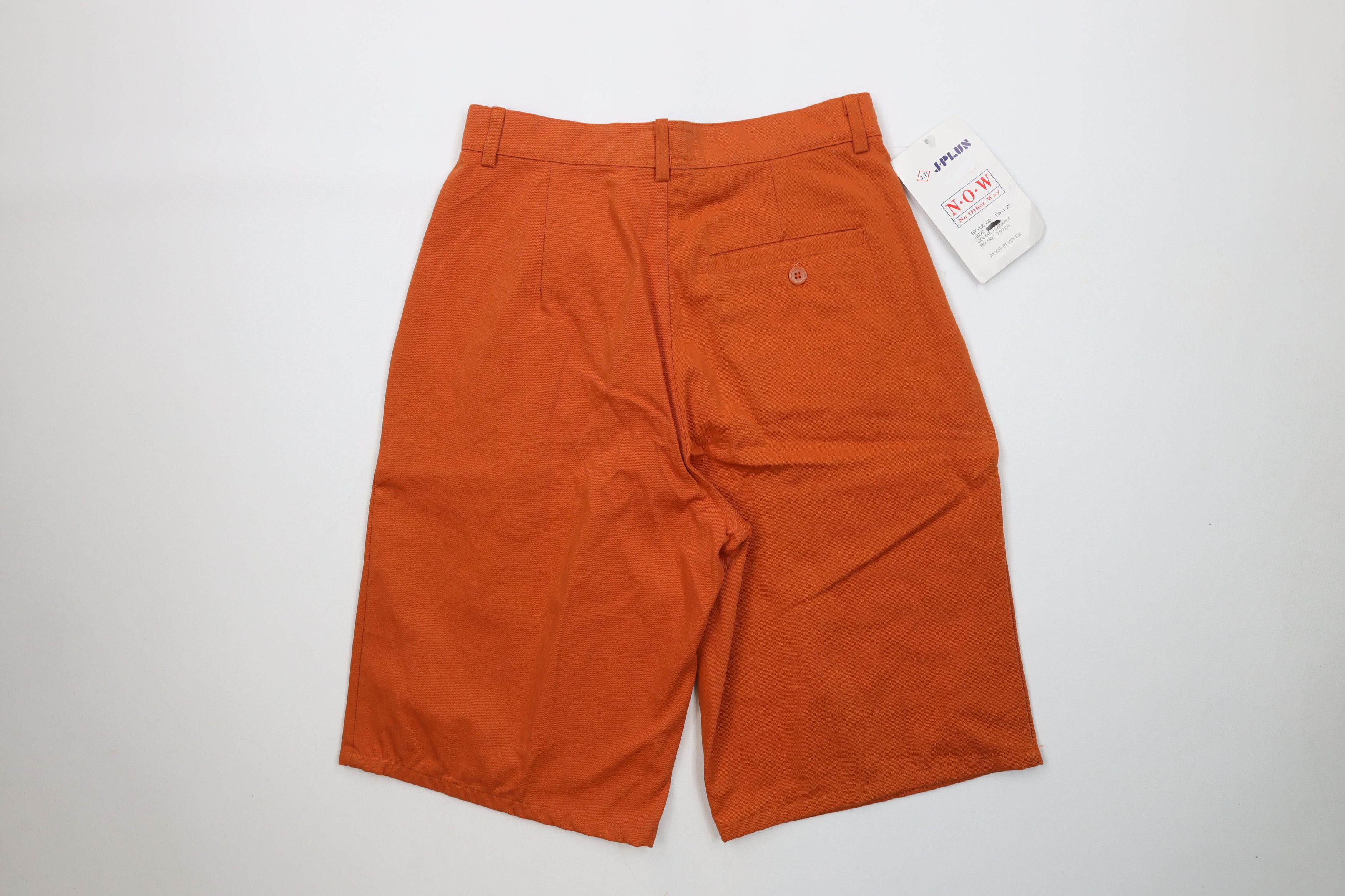 Vintage Deadstock Vintage 90s Streetwear Pleated Chino Shorts Orange Size US 28 / EU 44 - 9 Thumbnail