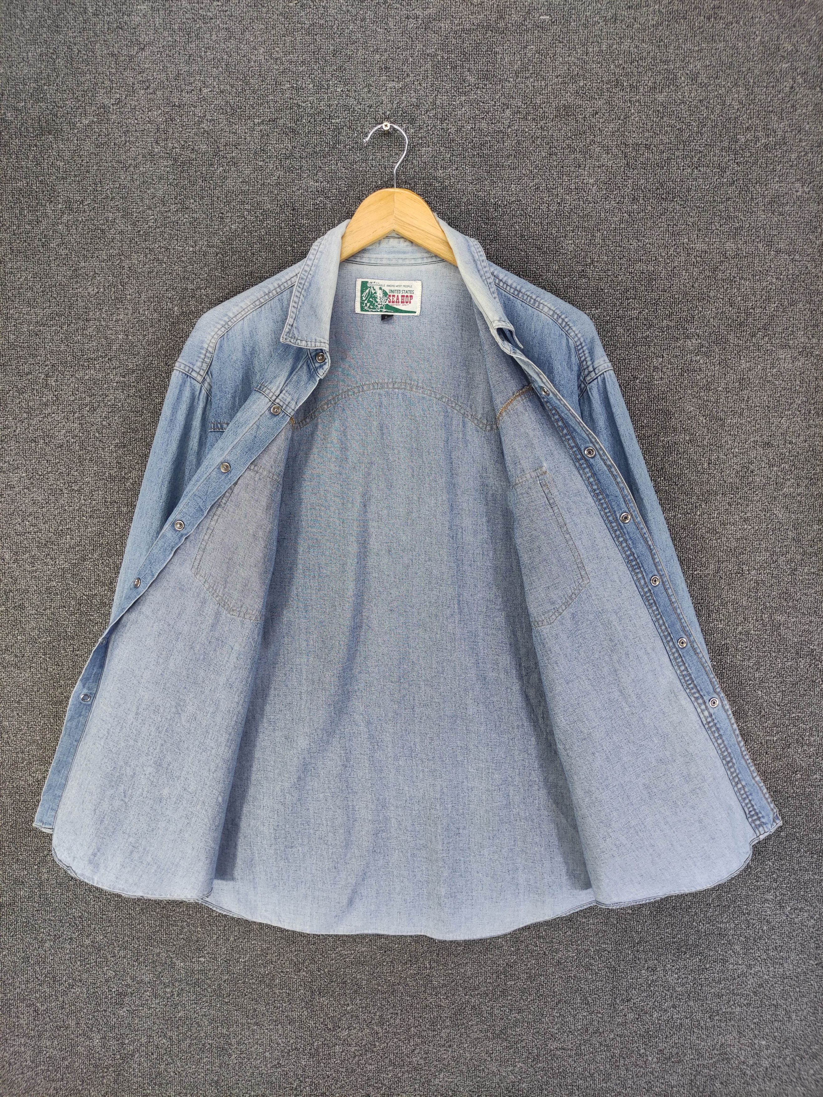 Japanese Brand Vintage Sea Hop Soft Denim Snap Button Long Sleeve Size US L / EU 52-54 / 3 - 4 Thumbnail