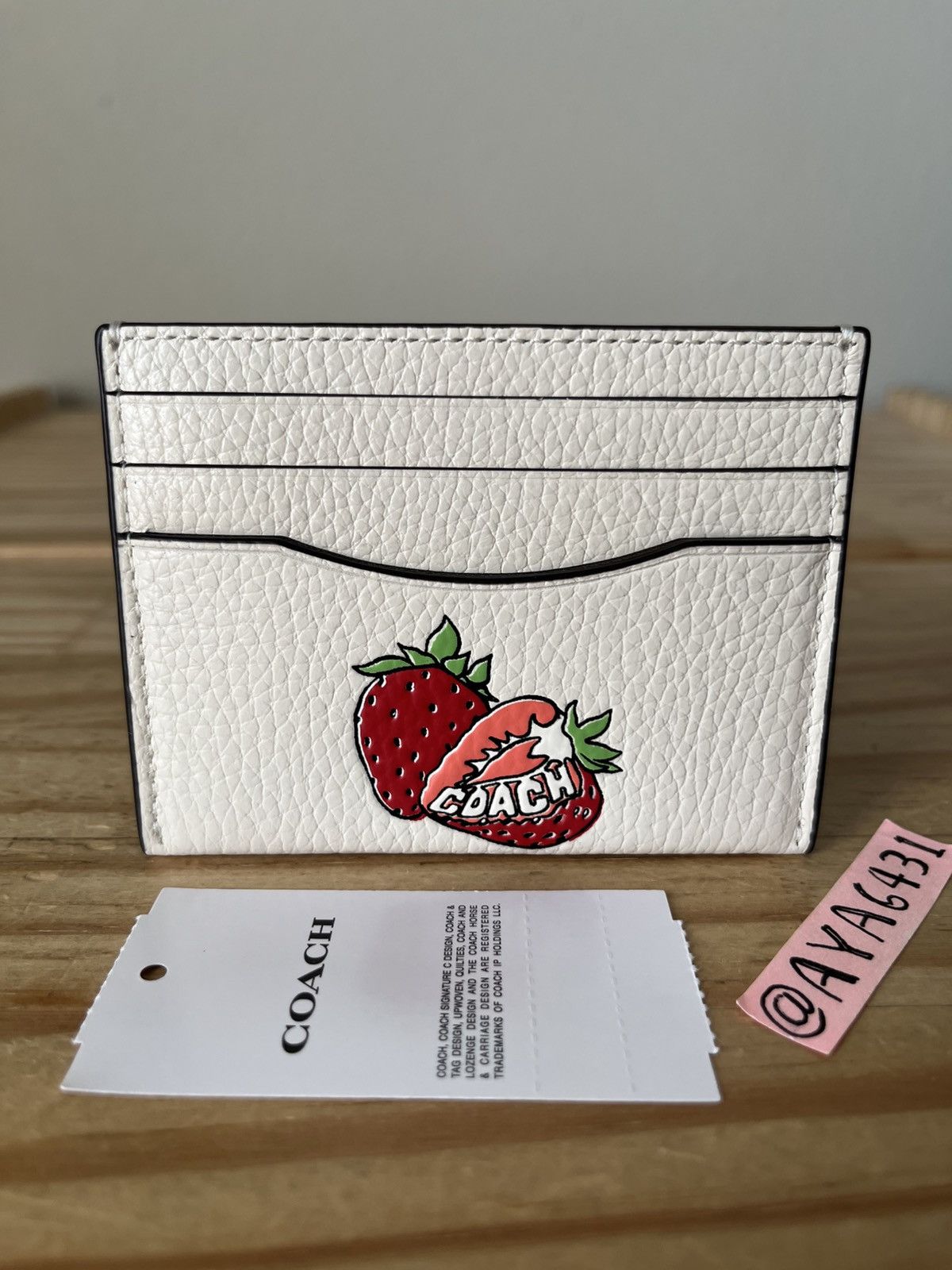 Coach Coach Slim ID Card Case With Strawberry Graphic Size ONE SIZE - 1 Thumbnail