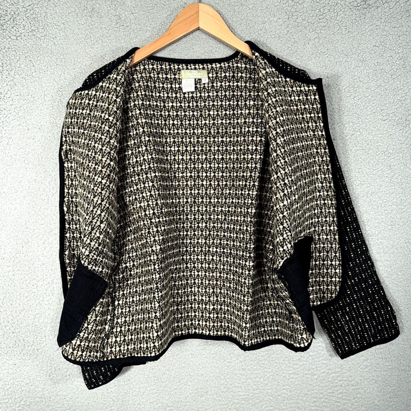 The Territory Ahead VINTAGE Territory Ahead Jacket Womens M Black Textured Silk Blend Cardigan Size M / US 6-8 / IT 42-44 - 6 Thumbnail