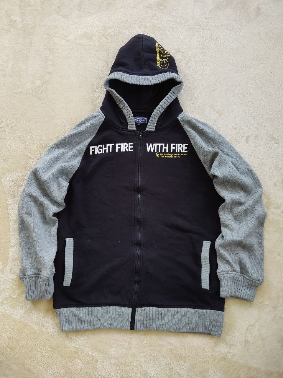Japanese Brand CTGY Fight Fire With Fire Varsity Knitted Zipper Hoodie Size US L / EU 52-54 / 3 - 2 Thumbnail