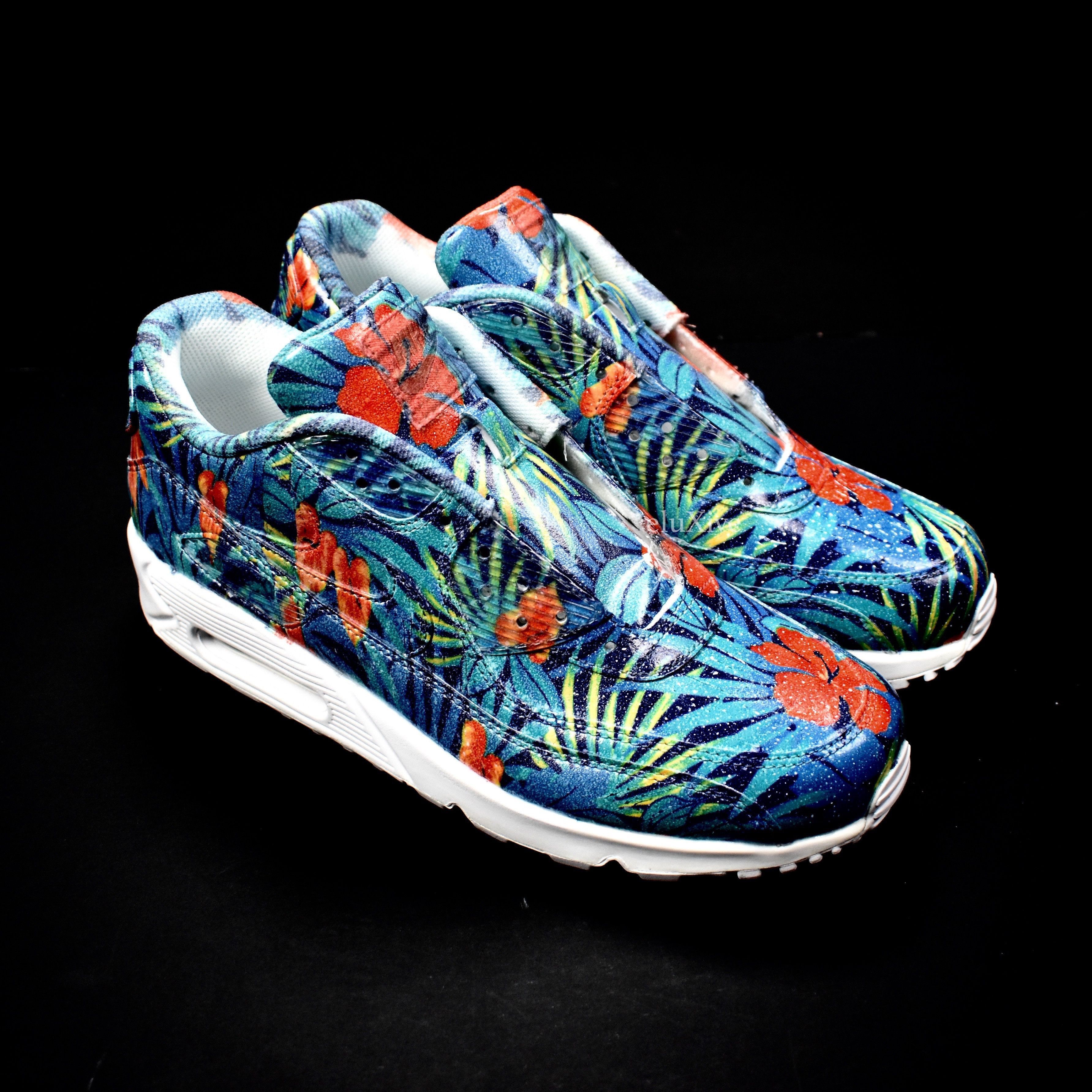 Nike Air Max 90 Hydro Dip Floral Leather DS Size US 10 / EU 43 - 1 Preview