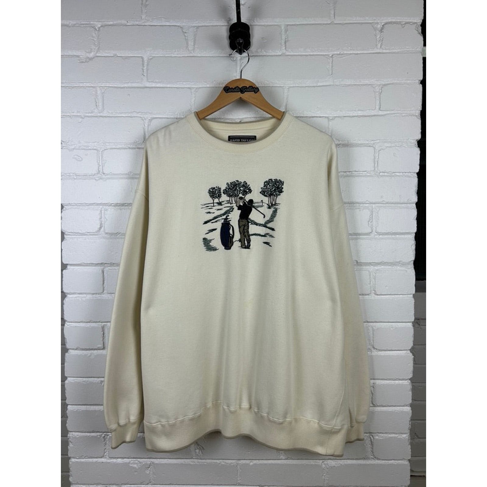 Vintage Vintage David Taylor Embroidered Golfer Golf Sweatshirt XXL Size US XXL / EU 58 / 5 - 1 Thumbnail