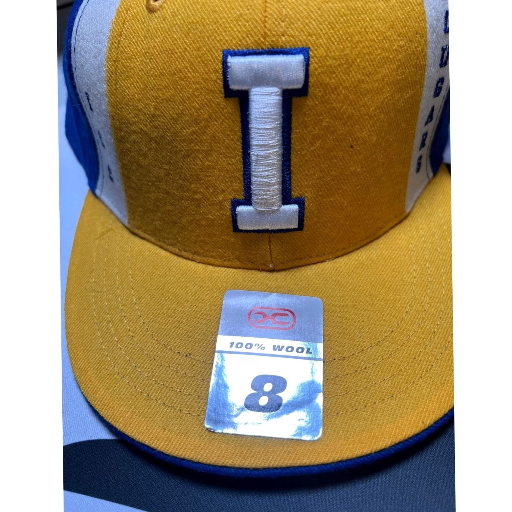 Cougar Headmaster Campuswear 8-Ball Cap Hat Mens 8 Wool Yellow Blue Striped Fitted Cap Varsity College Cougars Size ONE SIZE - 4 Thumbnail