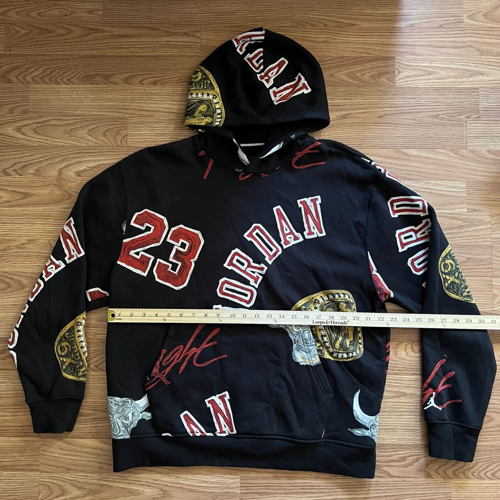 Nike Nike Air Jordan Brooklyn Fleece AOP Hoodie L Y2K Sneakerhead Size US L / EU 52-54 / 3 - 4 Thumbnail